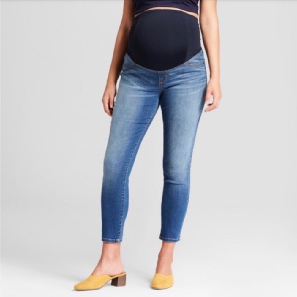 NWT Isabel Maternity Skinny Crop Panel Jeans